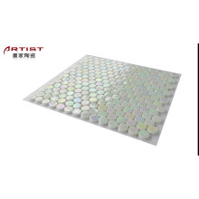 China Copper Floor Tile Round Glass Mosaic